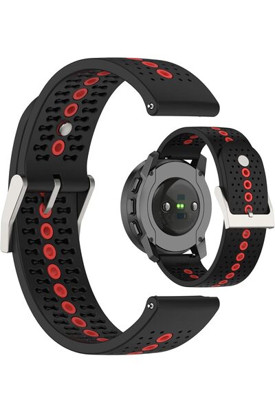 MOTONG سوار سيليكون بديل لساعة Suunto (22 مم، أسود + برتقالي)