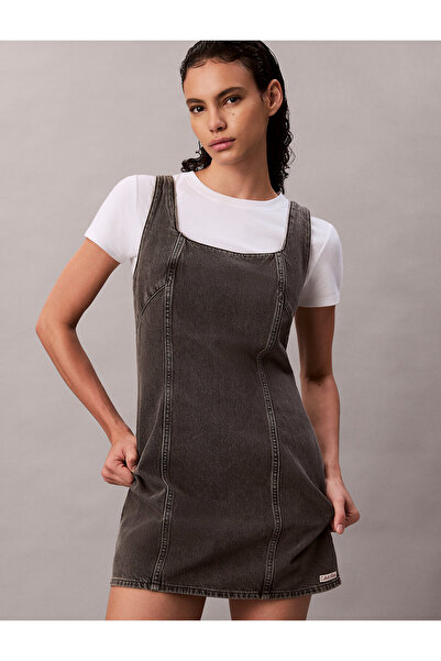 Calvin Klein Scoop Neck Denim Mini Dress