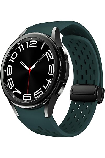 Other MAKCPOIMER No-Gap 20mm Silicone Replacement Band for Samsung Galaxy Watch - Dark Green