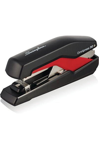 Swingline دباسة OmniPress 30 - Press Anywhere، سعة 30 ورقة، أسود/أحمر (5000586A)
