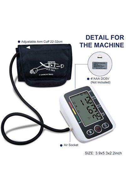 OEM Electronic Arm Blood Pressure Monitor - 198 Readings Memory, Voice Control, White/Black