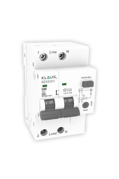 Klaus Intrerupator Circuit Curent Rezidual Rcbo 4.5Ka 1P+N 32A 30Ma, KE42232 (54)