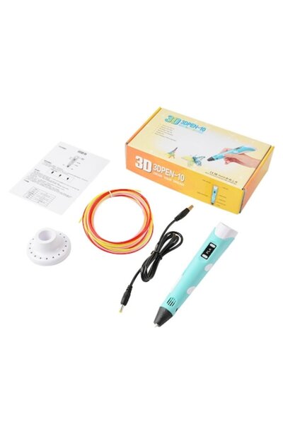 OEM 3D printer pen with LCD, PLA filament 1.75 mm, 3 colors (9 m)