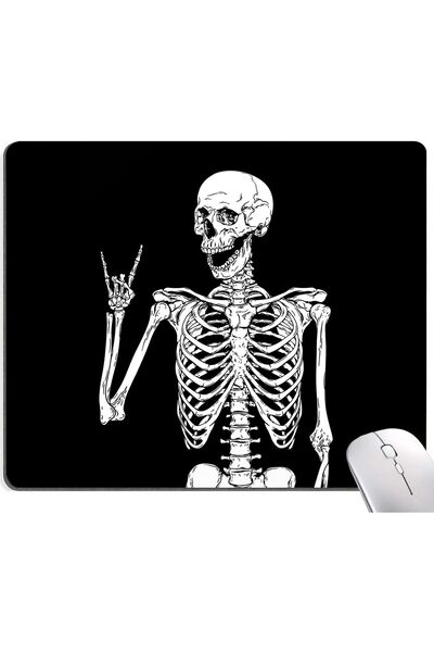 Other لوحة ماوس IMAYONDIA سوداء بهيكل عظمي بشري — مربعة مقاومة للماء بقاعدة م...