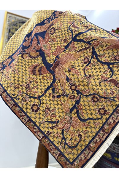 GÜMRÜKÇÜ GG Desen İthal %100 Pamuk Omuz Şalı Atkı Premium Kalite