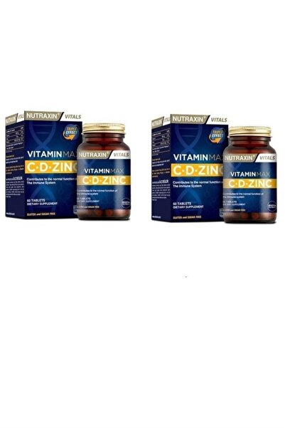 Nutraxin Vitamin C Vitamin D, Çinko 3 Güçlü Bileşen 60 Tablet X2 Adet