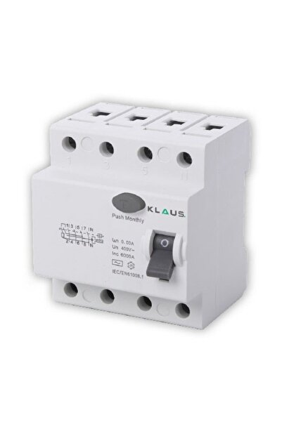 Klaus Residual Current Circuit Breaker Rccb 6Ka 3P+N 40A 30Ma Ac, KE41440 (45)