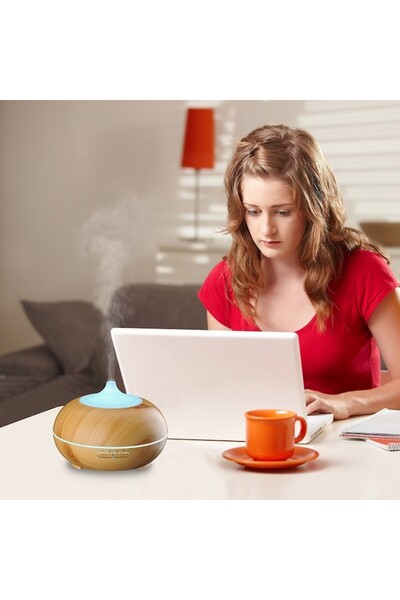 Vrising Ultrasonic Aromatherapy Diffuser with 7-Color LED - 500 ml, Light Wood