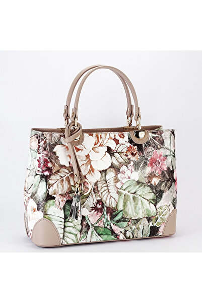 SOFILINE Τσάντα από γνήσιο δέρμα B-1330 M9 Taupe με floral print