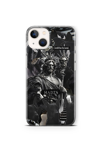 FLAMENKO iPhone 15 Plus Uyumlu Hades Mitoloji Desenli Şeffaf Telefon Kılıfı