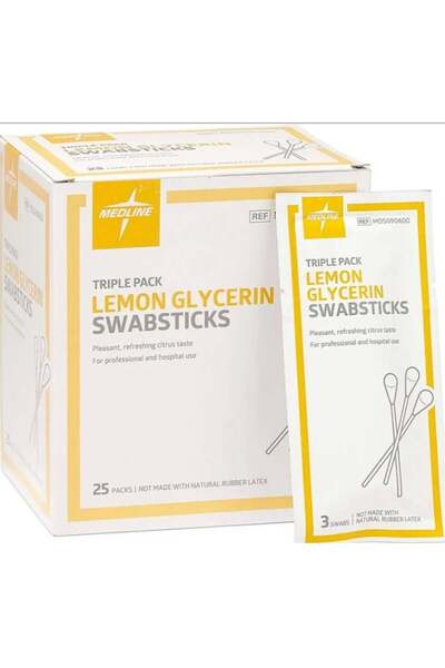 MEDLINE عُصي مسحات الفم بالليمون والجلسرين من – للعناية بالفم وترطيب الحلق – ...
