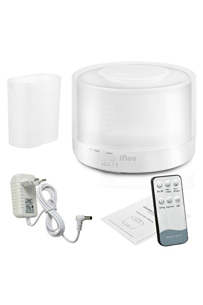 iNOV DZ-08 Ultrasonic Aromatherapy Diffuser with Remote & LED Humidifier, 500 ml, White