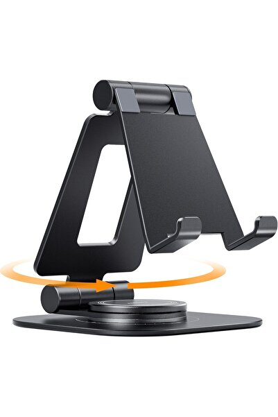 Nulaxy حامل هاتف مكتبي قابل للدوران 360 درجة وقابل للطي والتعديل - أسود