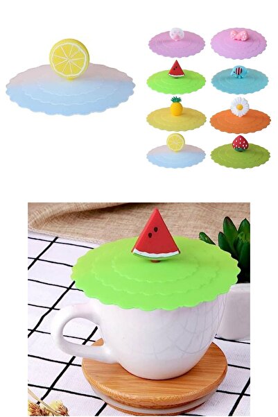 Genel Markalar 3'lü Silikon Meyve Bitki Hayvan Figürlü Kupa-bardak Kapağı Set...