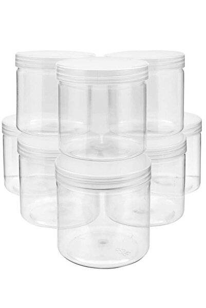 Home Zone 8 Pack Clear 12 oz Plastic Jars with Lids - Slime Containers for Kids & DIY Crafts