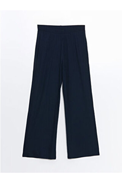 LC Waikiki M1 season بنطلون نسائي ذو ملمس بارز باللون الأزرق الداكن مع خصر مطاطي