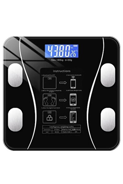 Welora Smart LCD Bathroom Scale with Bluetooth, 8 Body Composition Metrics, 180 kg Max