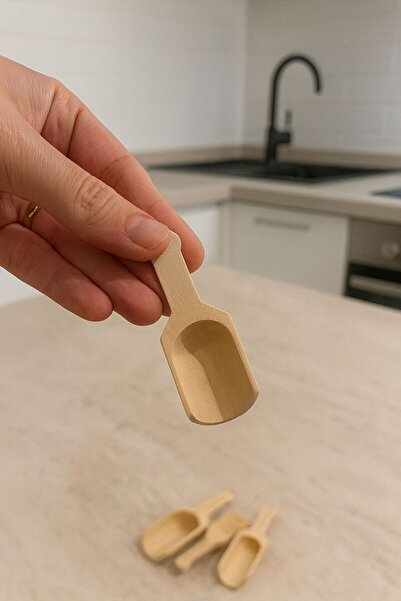 LUİ HOME 12'li Ahşap Bambu Küçük Mini Ölçek Kaşığı 7cm 12 ADET