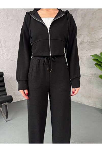 Elif Özbey Butik Μαύρο με φερμουάρ μπροστά με κουκούλα Σελανίκη ομάδα