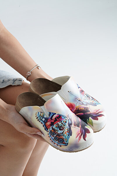 DOGİYE 8129 Colorful Butterfly Printed Sek Comfort Slippers
