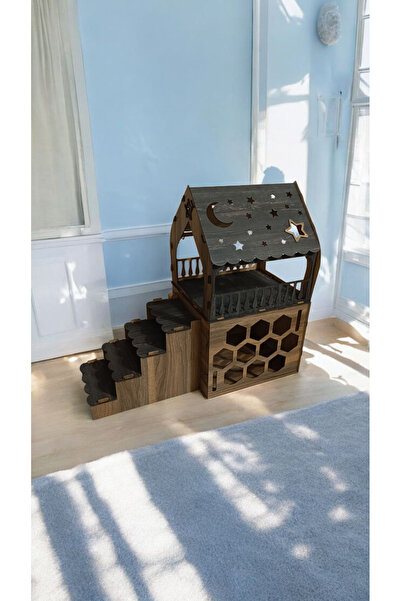 MASTERPOL İsmeÖzel Ahşap Dekoratif Büyük Köpek Evi Minder Ve Tasma Hediyeli kulübesi oyun ev rebab-tesbih