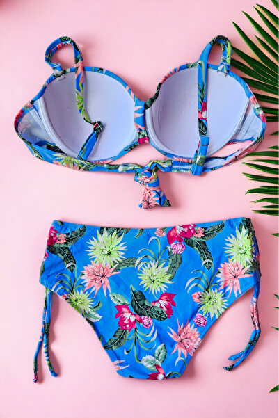 embody Costum de baie din două piese, mărime mare, imprimeu floral, albastru, exotic Ocean 5003