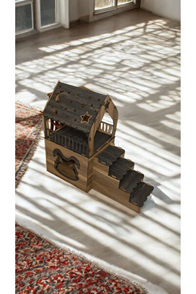 MASTERPOL İsmeÖzel Ahşap Dekoratif Büyük Tavşan Evi Minder Ve Tasma Hediyeli ...