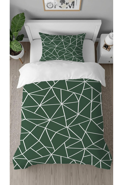 GREENDECOR Geometric Line Pattern Printed Special Design Single Person Style Stylish Duvet Cover Set Without Sheets