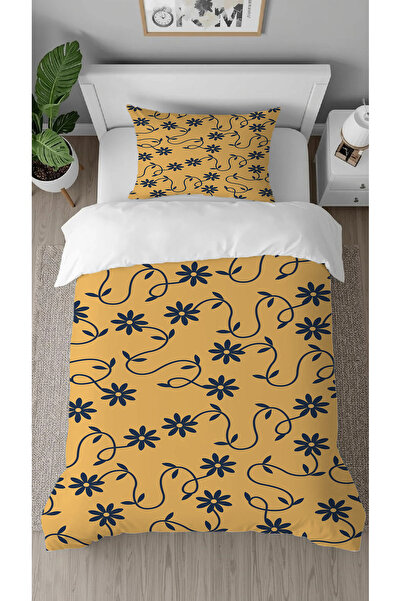 GREENDECOR Bohemian Leaf Colorful Patterned Printed Special Design Single Stylish Duvet Cover Set Without Sheets