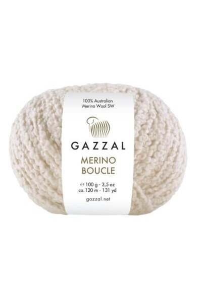 Gazzal Merino Boucle Saf Yün Örgü İpliği 100 Gr 3761