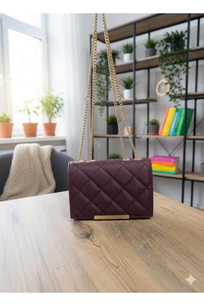 Store Bordo Renkli Omuz Çantası