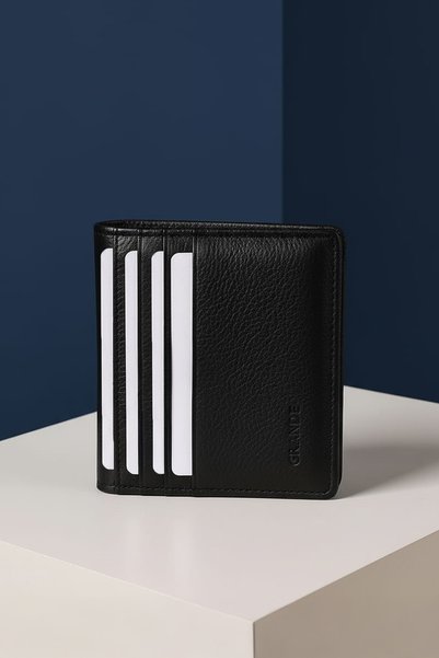 Grande Genuine Leather Black Card Holder - Slim and Stylish Design