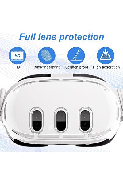 Generic lasuroa VR Accessories for Meta Quest 3 — Protective Case, Tempered Glass Lens Protectors & Contro