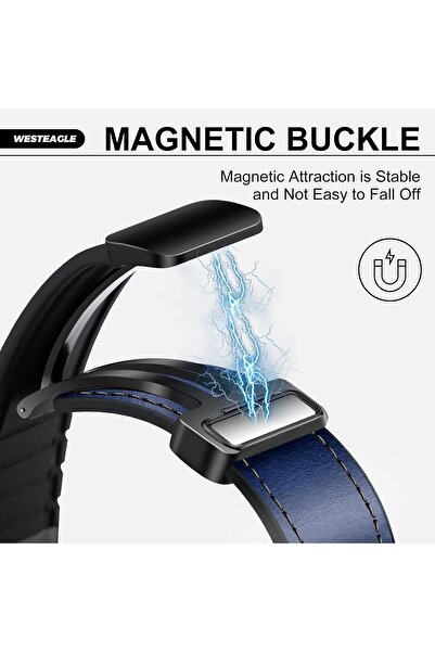 Other WestEagle Magnetic Genuine Leather Replacement Band for Samsung Galaxy Watch Ultra 47mm (2024)