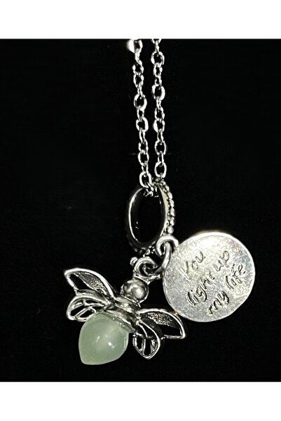 DÜKKAN DESİGN قلادة فوسفورلاش إس بي إس من الفولاذ على شكل حشرة