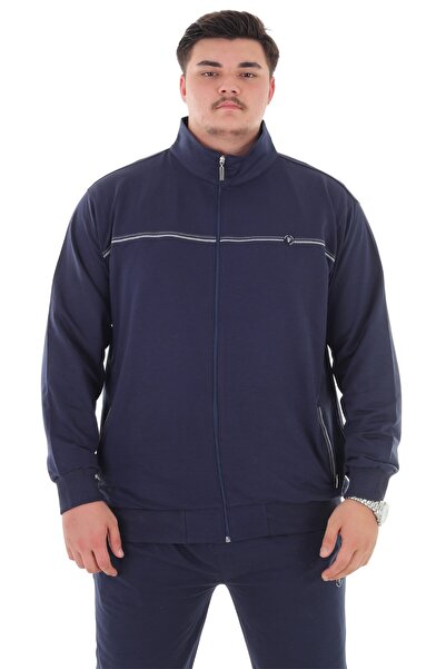 marufshop Мъжки плюс размер до 154 кг Подходящ размер 2-слоен прав яка с цип спортен екип
