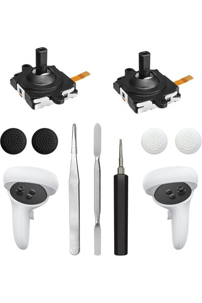 Other Joystick Replacement Kit for Oculus Quest 2 / Meta Quest 2 Controllers (11-in-1, Black)