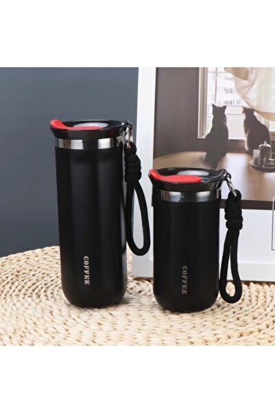 Other Small Travel Coffee Cup - 350 ml Insulated Tumbler with Leak‑Proof Lid and Straw (Black)