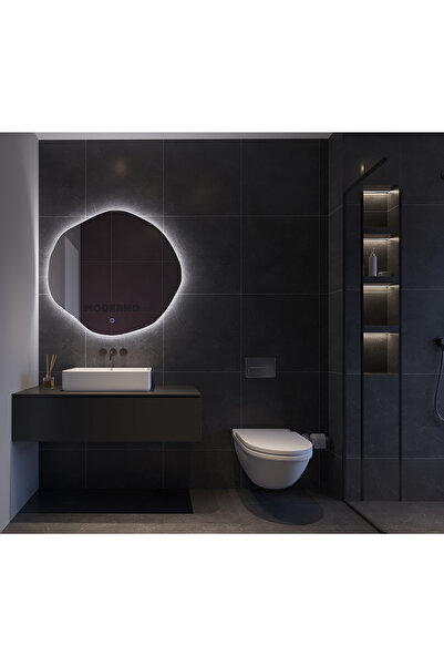 L' CAPO Mdrno Beyaz Led'li Lavabo & Banyo Aynası (Dokunmatik Sensörlü)