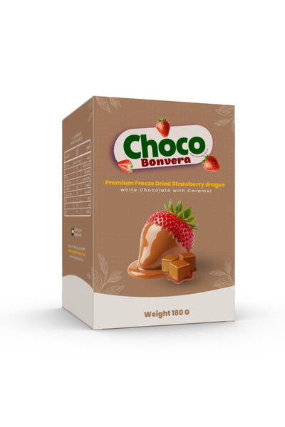 Choco Bonvera دراجيه الفراولة المجففة بالتجميد الفاخرة مع الشوكولاتة البيضاء ...