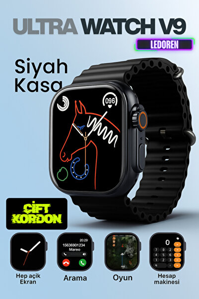 L'eDoren Akıllı Saat 8 Ultra V9 Ios/android Destekli 2.08inch Arama Özeliği S...
