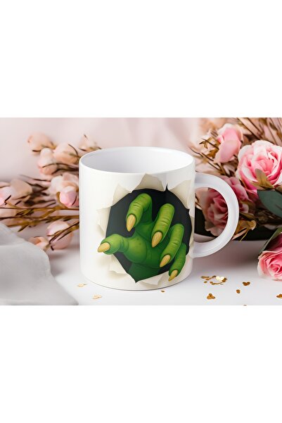 Beramussa كوب يد الوحش الأخضر ذو المظهر ثلاثي الأبعاد - كوب مخلب بتأثير عمق ث...