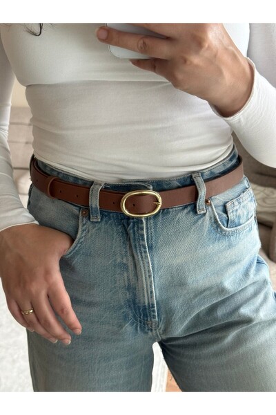 RoseandRoses Жіночий ремінь Mael золотого кольору з пряжкою