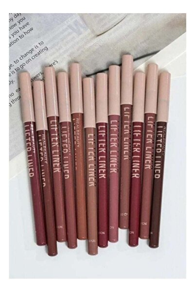 real beauty مجموعة تحديد الشفاه، 12 لونًا كريميًا