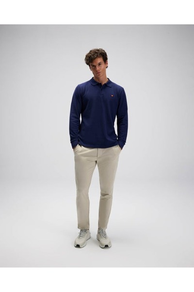 Ellesse Men's Navy Blue Polo Neck Sweatshirt Em582-Nv