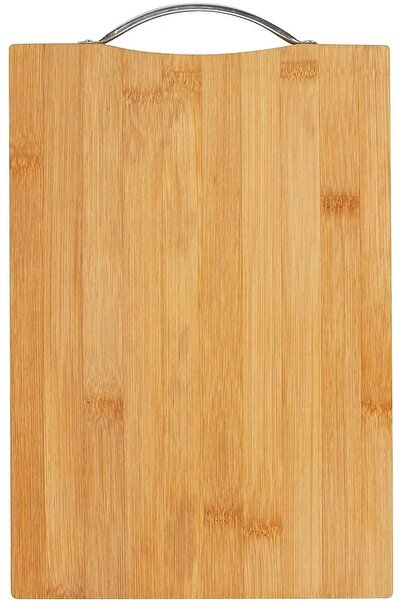 Pescador Natural Bamboo Chopping Board, Prep Board, Kitchen Board with Handle, 32 x 26 cm, Set of 1