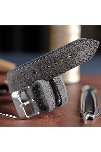 Yaydan Deri Aksesuar 18mm Gri Süet Deri Kordon