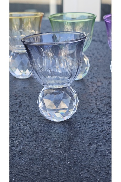 Keopsantique home 6-Piece Glass Turkish Delight Container, Smoked