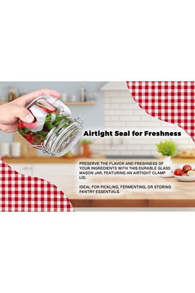 Pescador Airtight Glass Canister Set with Clip-Top Seal Lids, 500 ml, Set of 3