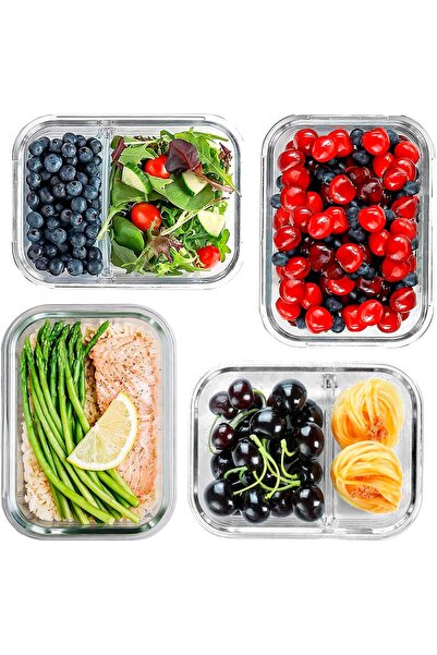 Pescador Glass Meal Prep & Food Storage Containers with Airtight Lids - Set of 4